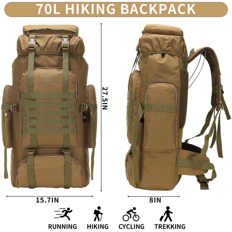 W WINTMING Hiking Backpack for Men 70L/100L Camping Backpack Military Rucksack Molle 3 Days Assault Pack for Climbing - Image 2